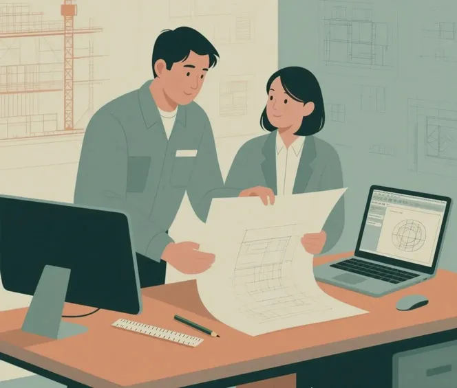 行政書士による図面作成のイメージイラスト